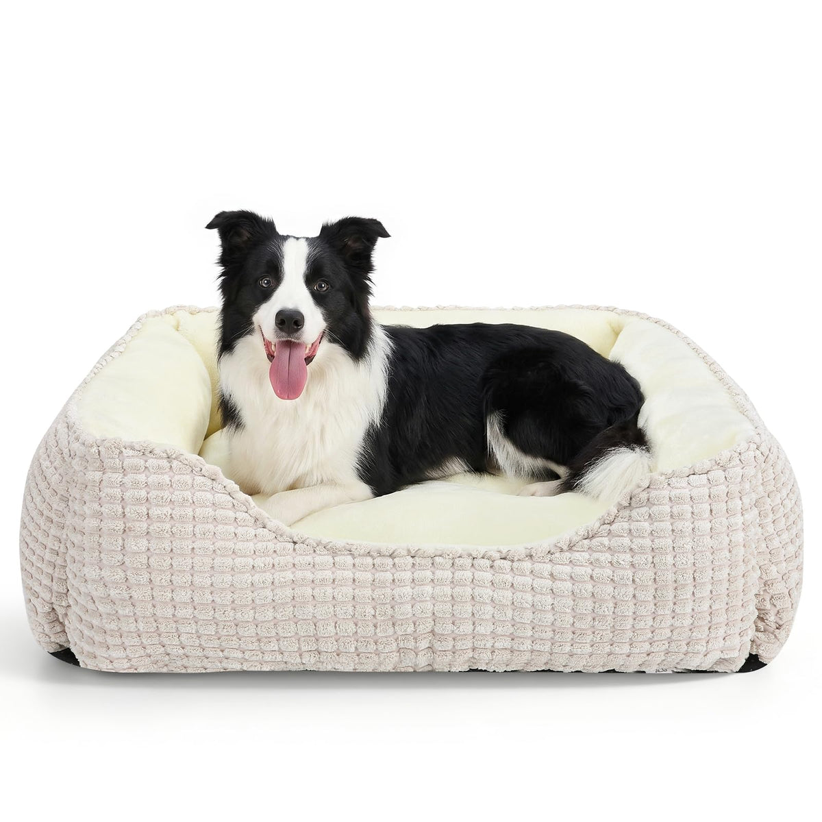 MIXJOY Dog Bed for Large Medium Small Dogs, Rectangle Washable Sleeping Puppy Bed, Soft Calming Cat Beds for Indoor Cats, Orthopedic Pet Sofa Bed, Anti-Slip Bottom with Multiple Size (20'', Grey)