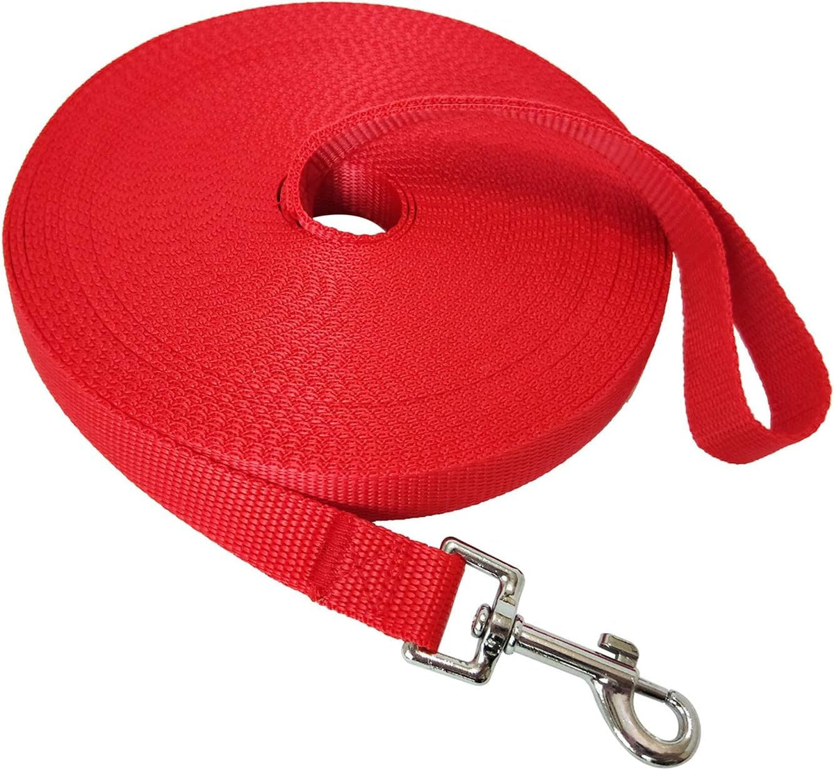 Nylon Training Dog Leash for Small Medium Large Dogs, 15ft 20ft 30ft 50ft Long Puppy Lead for Obedience Recall Training, Camping (20ft, Black)
