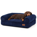 FUKUMARU Dog Couch Bed, Corduroy Cozy Cat Bed, Waterproof, Washable Cover