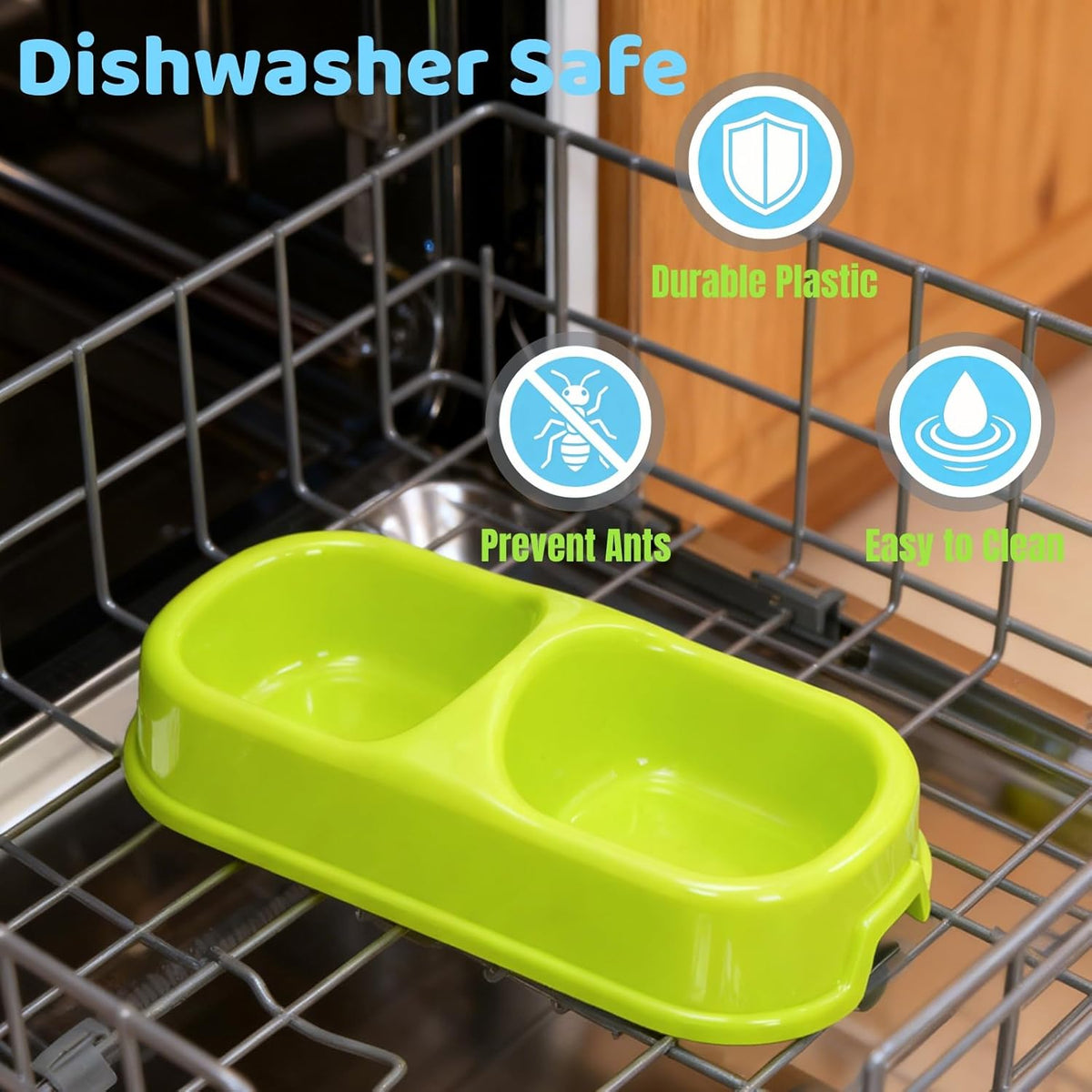 12 Pieces Plastic Double Cat Bowls, Dog Food Water Bowl Set