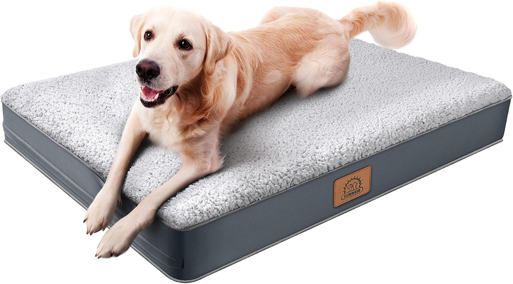Sunheir Washable Orthopedic Large Dog Bed with Removable Cover, Pet Bed Mat