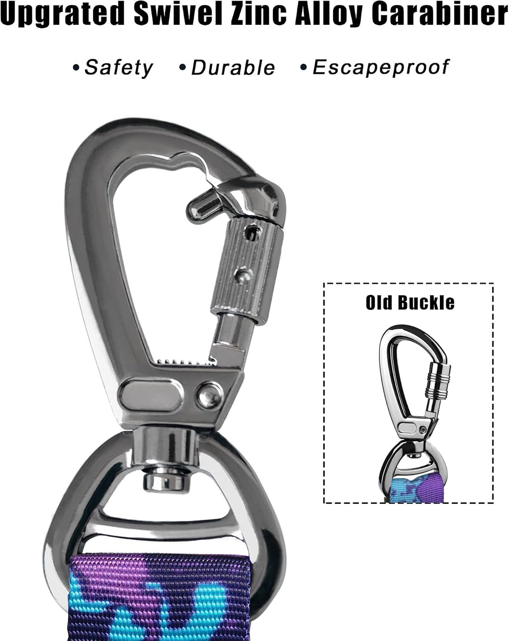 Hotsky Tactical Bungee Shock Absorbing No Pull Dog Leash,Purple Camo,4-6FT