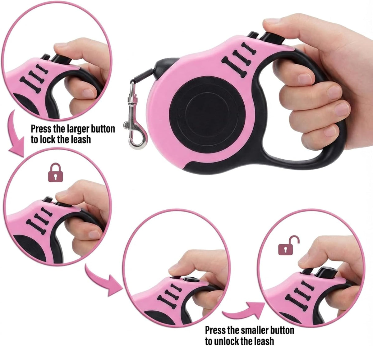 PETIMP Retractable Dog Leash Lightweight 16FT Leash Set