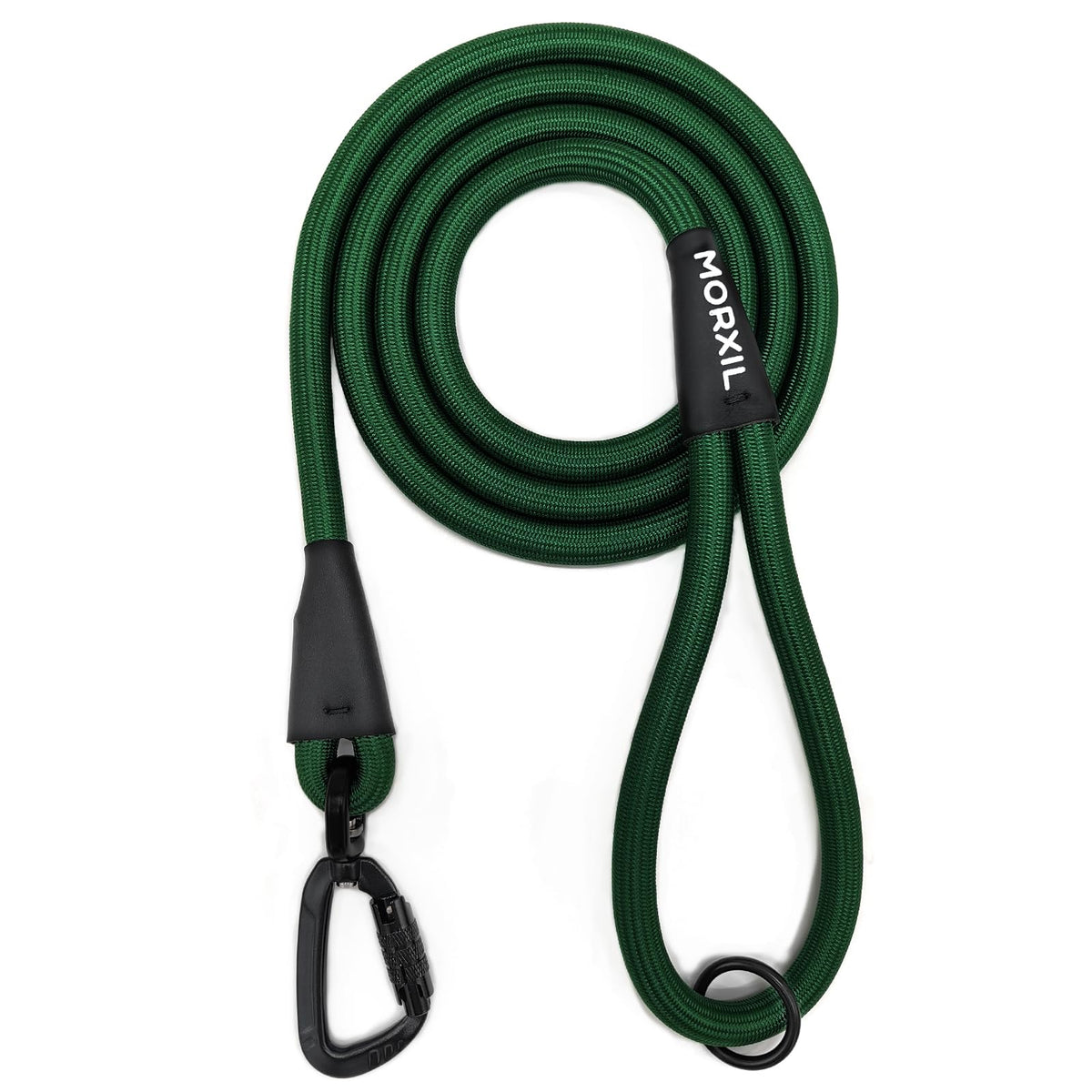 Rope Dog Leash, 6 Foot Heavy Duty Dog Leash with Aviation Aluminum Auto Locking Carabiner, Strong Nylon Pet Lead for Small, Medium, Large Dogs (Black, 6FT)