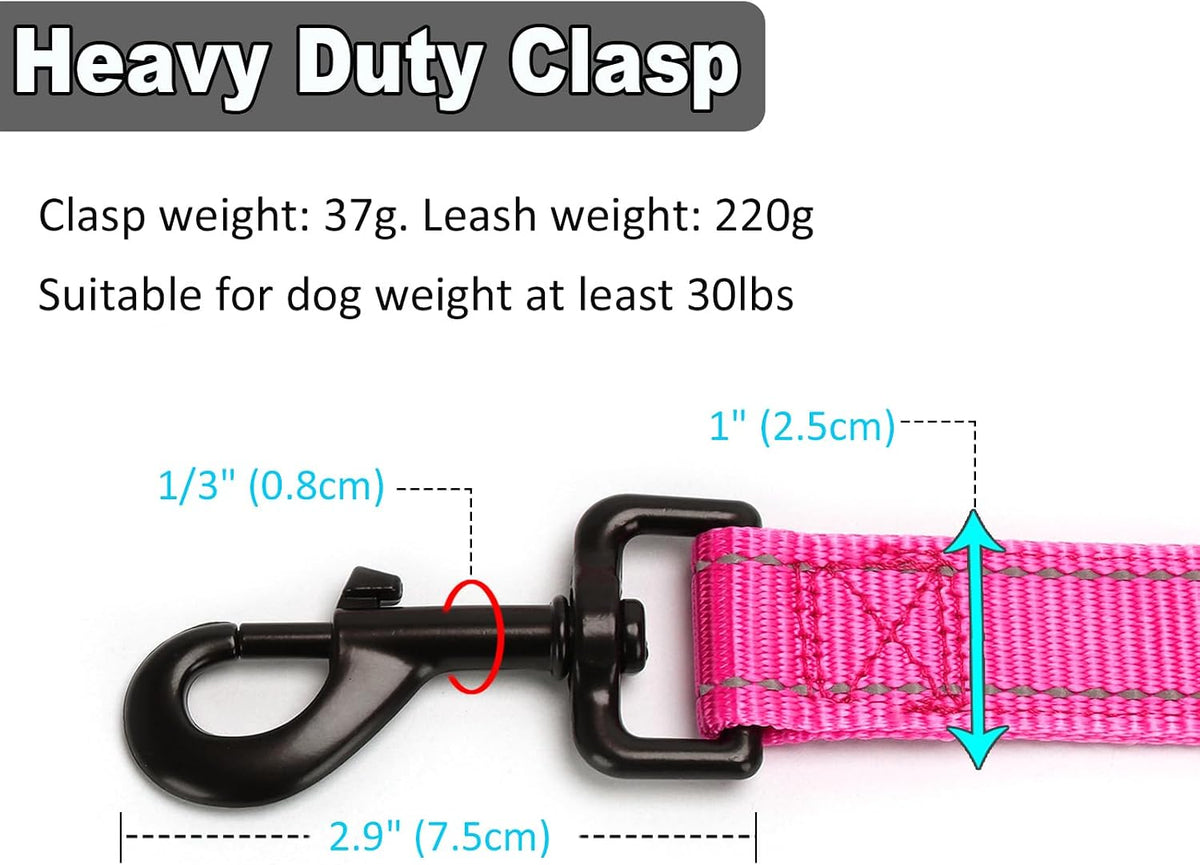 3 Handle Dog Leash 10FT Triple Handle Reflective Large Medium Dog