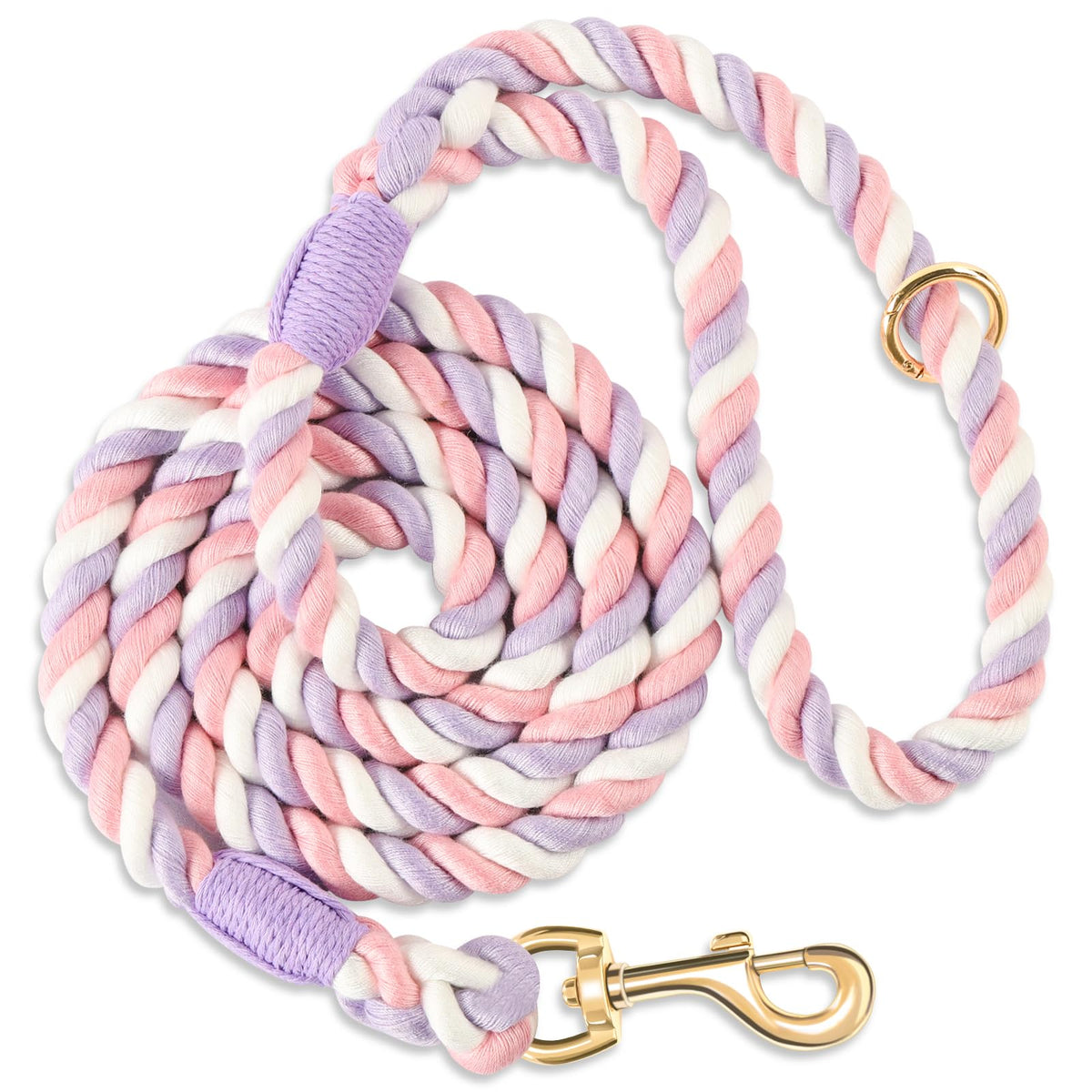 5 FT Handmade Rope Dog Leash for Small Medium and Large Dogs