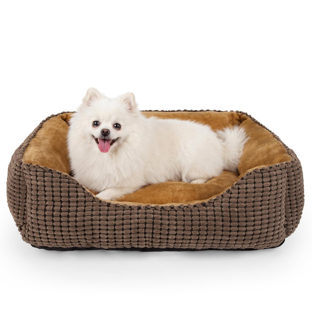 MIXJOY Dog Bed for Large Medium Small Dogs, Rectangle Washable Sleeping Puppy Bed, Soft Calming Cat Beds for Indoor Cats, Orthopedic Pet Sofa Bed, Anti-Slip Bottom with Multiple Size (20'', Grey)