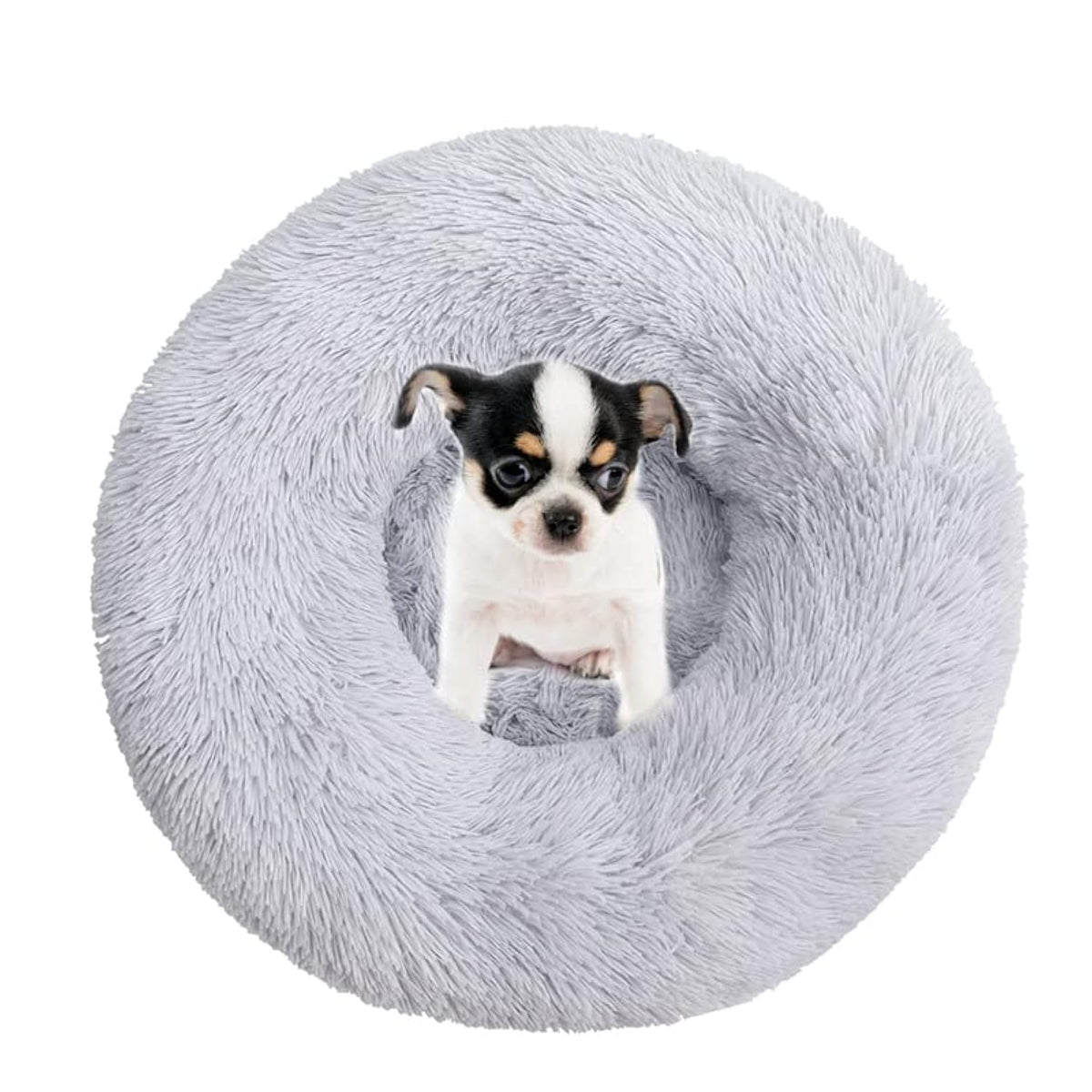 Donut Cat Bed, Calming Dog Beds for Small Dogs & Indoor Cats, Dark Dray