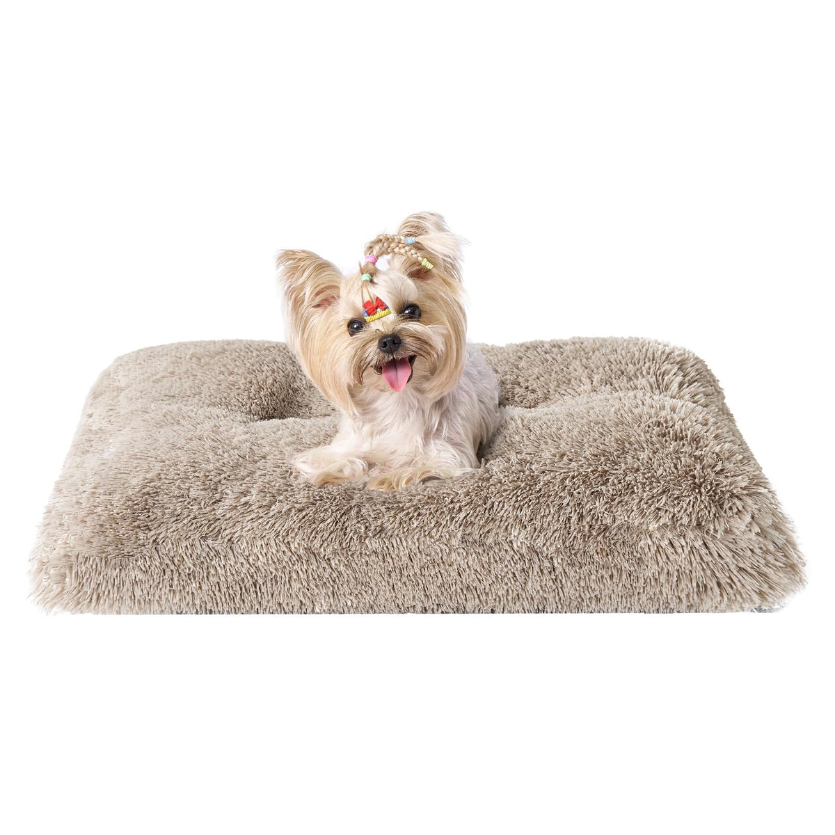 EHEYCIGA Fluffy Dog Crate Bed, Plush Extra Large Dog Pillow, Grey