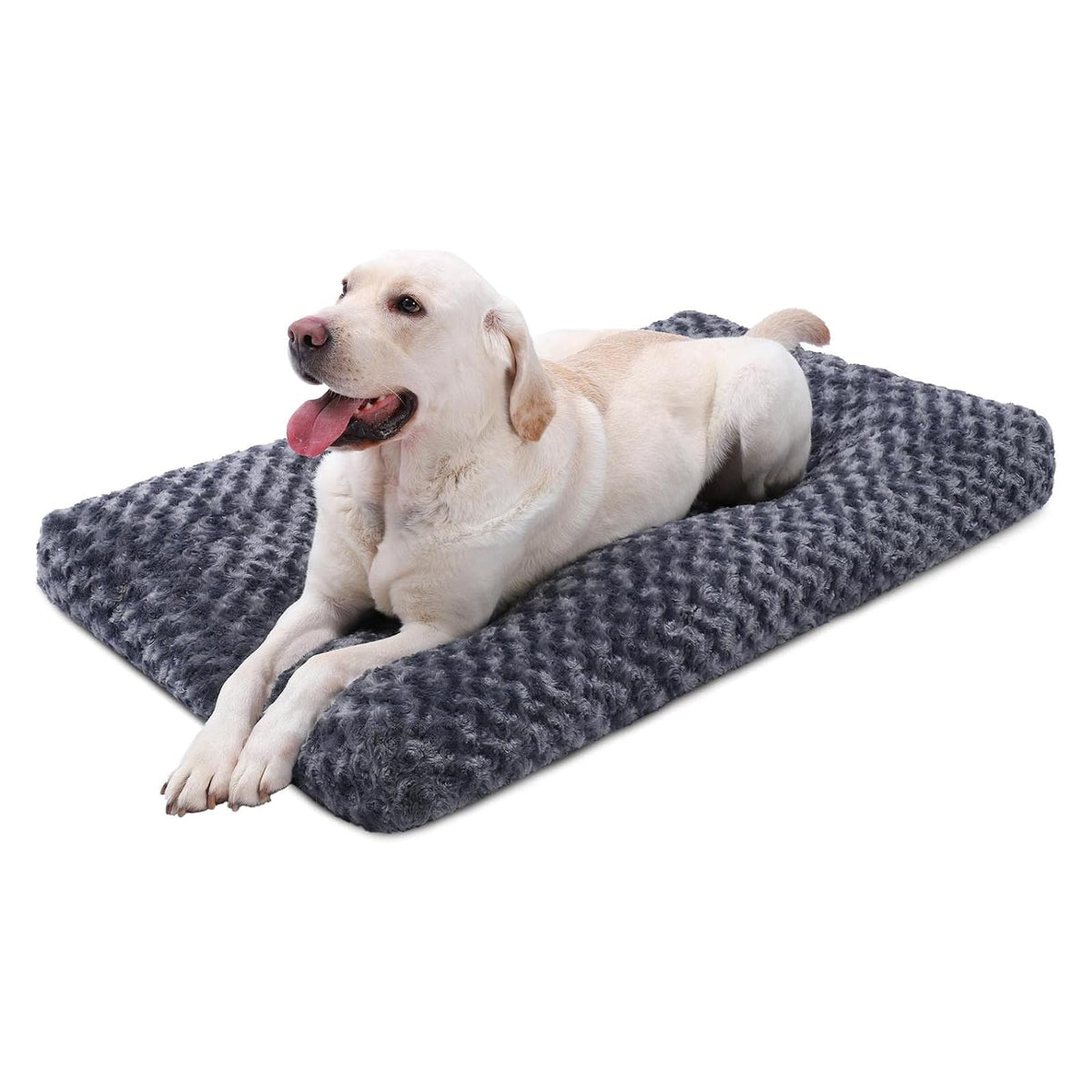 KSIIA Washable Dog Bed Medium Size Dog Crate Bed Plush Pet Mat 35"x23" Pink