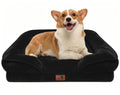 Spotted Play Orthopedic Dog Bed with Sides - Dog Sofa Beds for Medium Dogs, Supportive Foam Pet Couch Bed with Washable Removable Cover, Waterproof Lining and Non-Slip Bottom, Grey - M