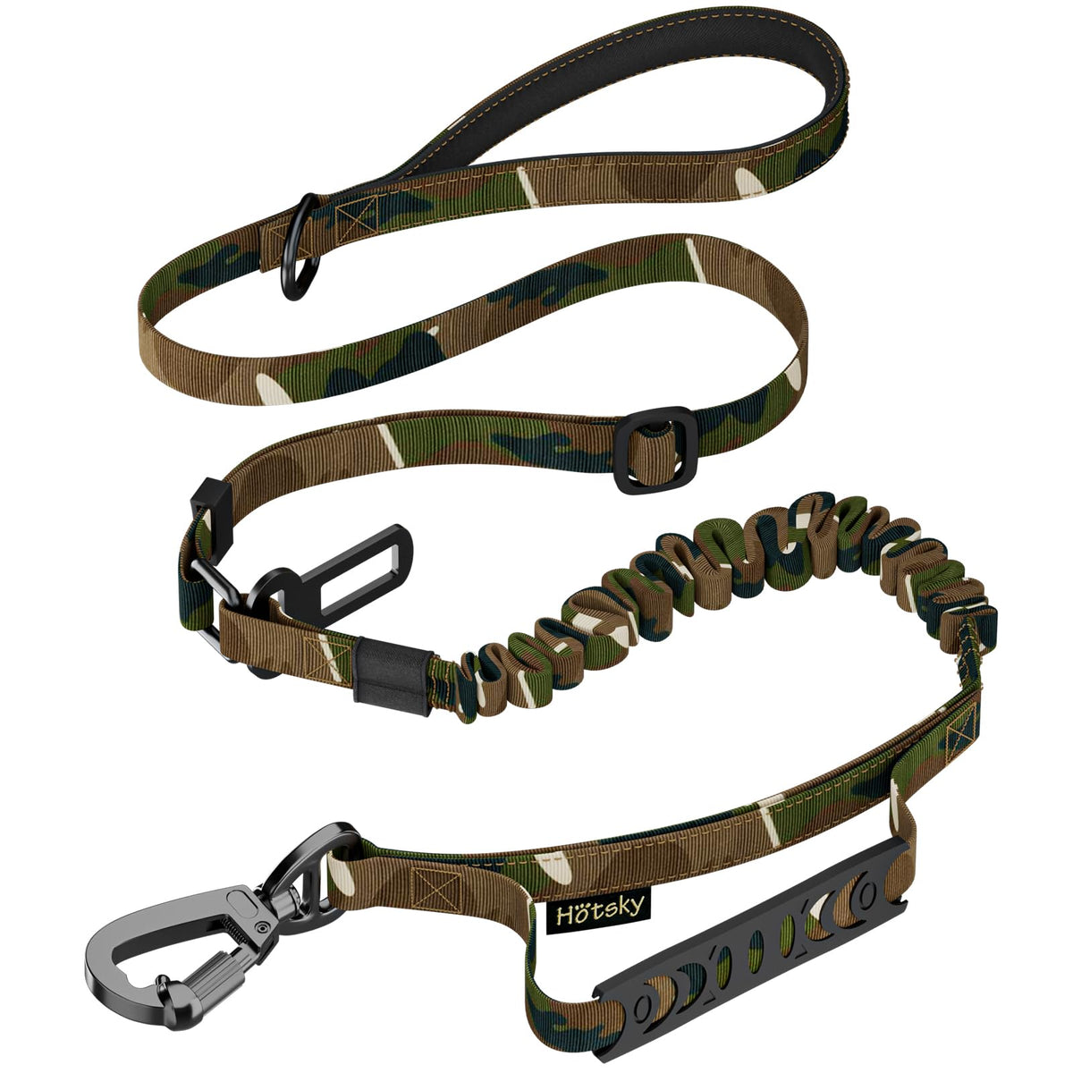 Hotsky Tactical Bungee Shock Absorbing No Pull Dog Leash,Purple Camo,4-6FT