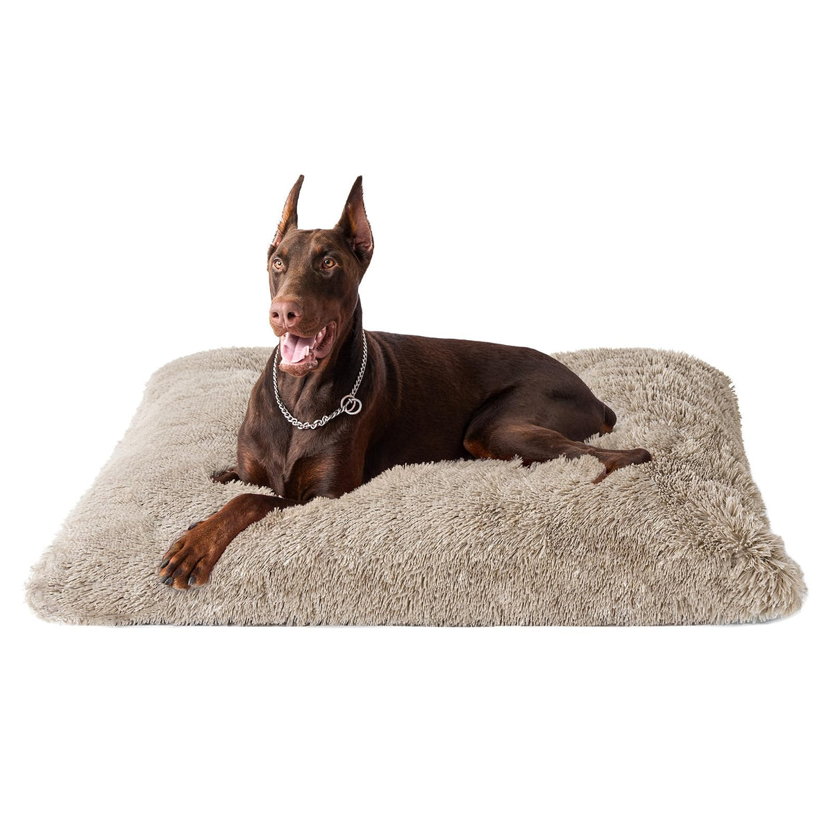 EHEYCIGA Fluffy Dog Crate Bed, Plush Extra Large Dog Pillow, Grey