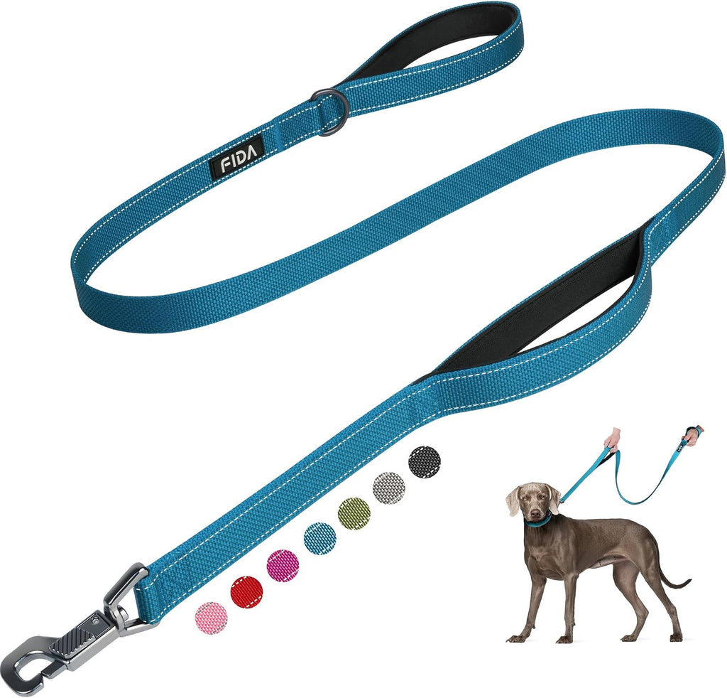 Fida Heavy Duty Dog Leash for Medium Large Dogs, 5 FT, Dual Padded Handles