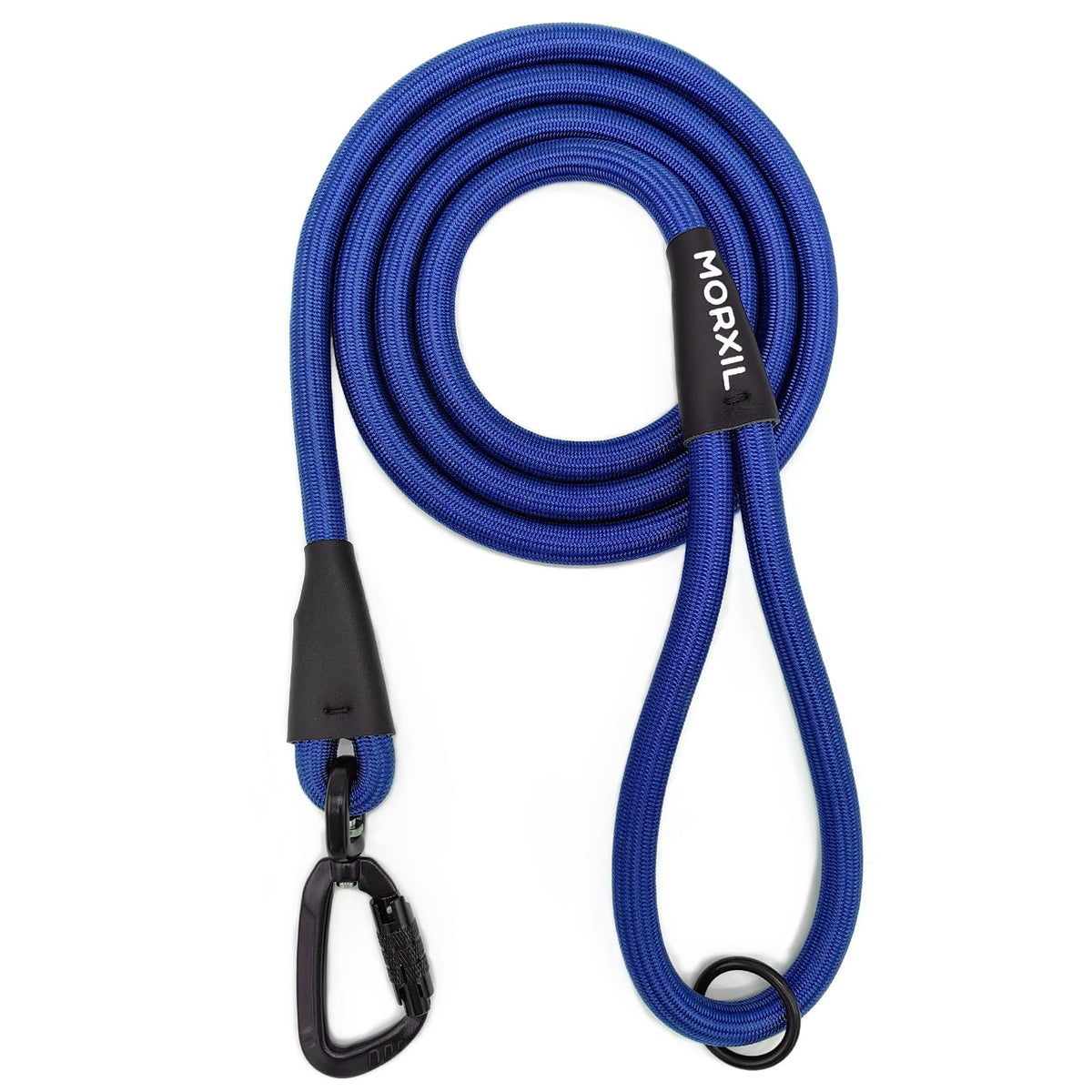 Rope Dog Leash, 6 Foot Heavy Duty Dog Leash with Aviation Aluminum Auto Locking Carabiner, Strong Nylon Pet Lead for Small, Medium, Large Dogs (Black, 6FT)