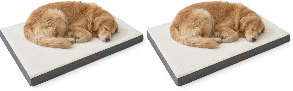 Bedsure Washable Dog Beds Large Sized Dog with Comfy Sherpa, 36x27in Grey