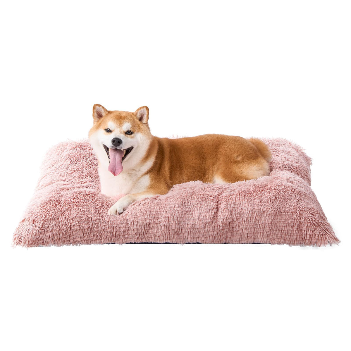 EHEYCIGA Fluffy Dog Crate Bed for Medium Dogs, Plush Crate Pad, Grey
