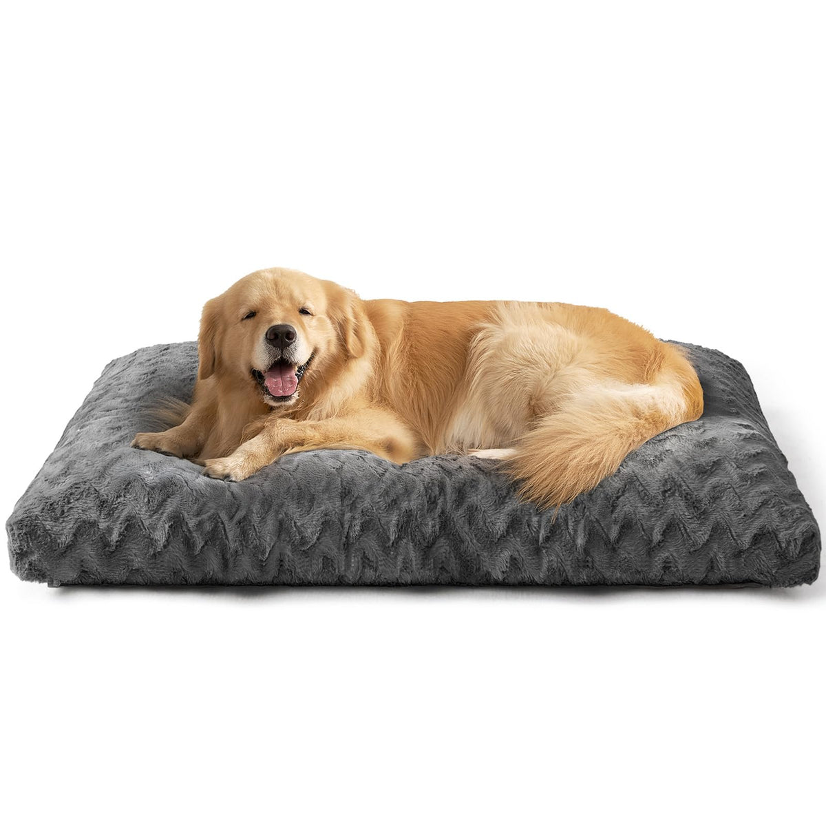 EHEYCIGA Washable Large Dog Bed for Crate, 35x23 Inch Pet Bed, Grey