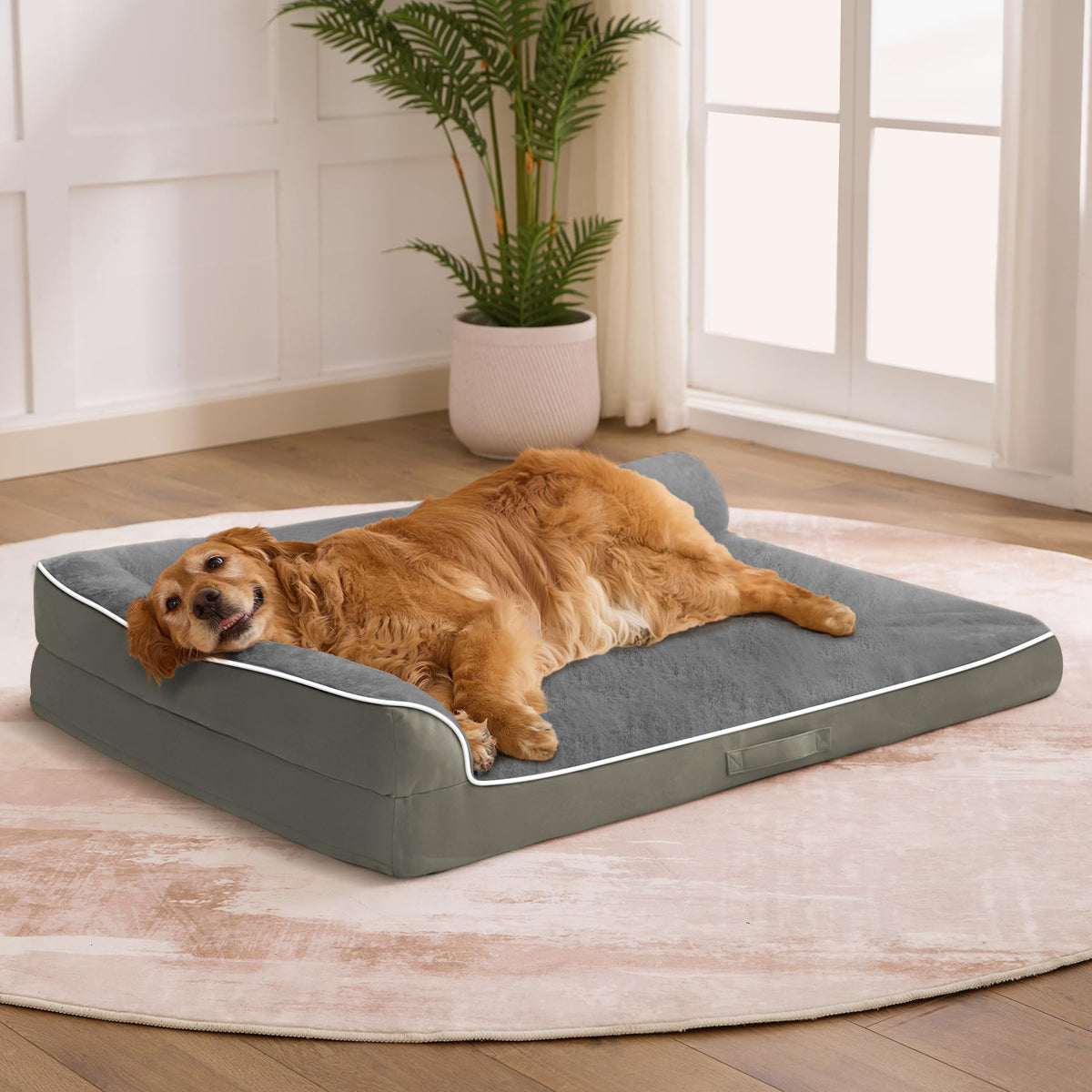 XL Orthopedic Dog Bed for Large Sized Dogs, 42"x30"x7.5", Grey