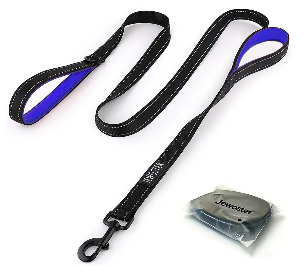 Heavy Duty Dog Leash - 2 Handles by Padded Traffic Handle for Extra Control, 6foot Long - Perfect for Medium to Large Dogs (6 ft, Black)