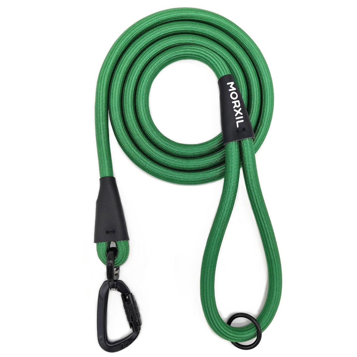 Rope Dog Leash, 6 Foot Heavy Duty Dog Leash with Aviation Aluminum Auto Locking Carabiner, Strong Nylon Pet Lead for Small, Medium, Large Dogs (Black, 6FT)