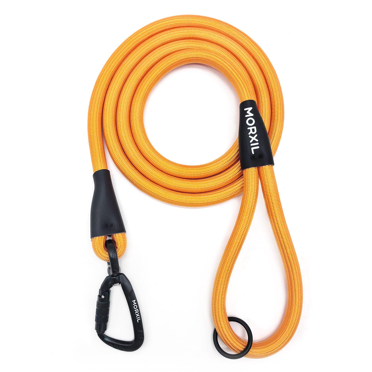 Rope Dog Leash, 6 Foot Heavy Duty Dog Leash with Aviation Aluminum Auto Locking Carabiner, Strong Nylon Pet Lead for Small, Medium, Large Dogs (Black, 6FT)