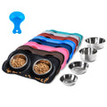 Hubulk Pet Dog Bowls 2 Stainless Steel Dog Bowl with No Spill Non-Skid Silicone Mat + Pet Food Scoop Water and Food Feeder Bowls for Feeding Small Medium Large Dogs Cats Puppies (S, Pink)