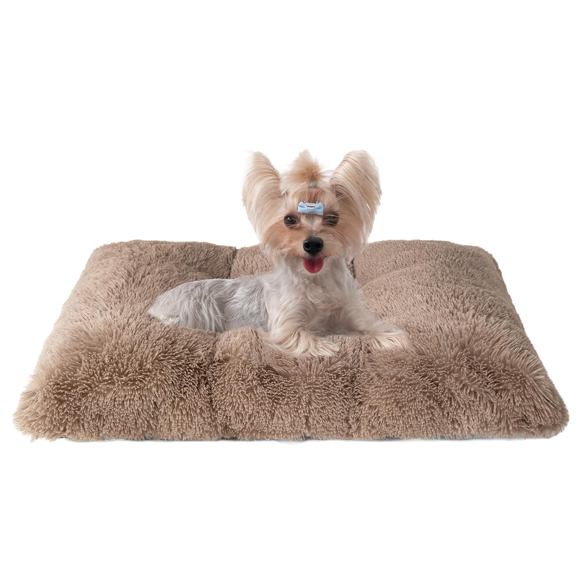 EHEYCIGA Fluffy Dog Crate Bed, Plush Extra Large Dog Pillow, Grey