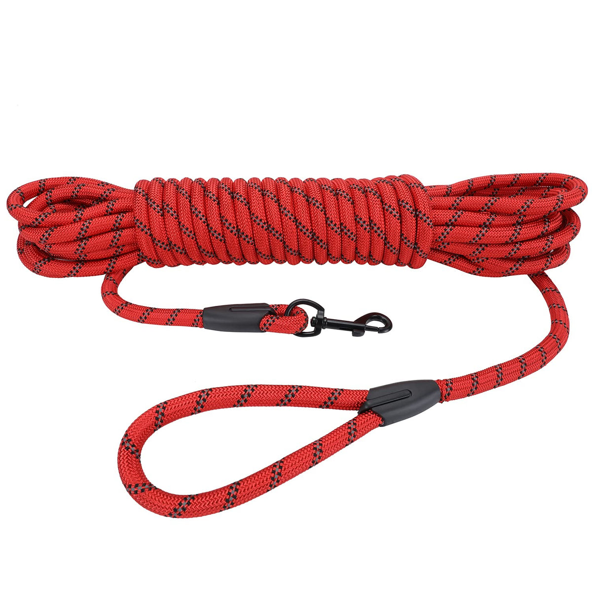 Hi Kiss Dog/Puppy Obedience Recall Agility Lead - 15ft 20ft 30ft 50ft 100ft Leash - Great for Training, Play, Camping, or Backyard - Orange 20ft