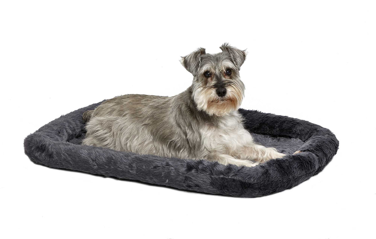 QuietTime by MidWest 24" Dog Crate Bolster Bed, Gray, Small Breeds
