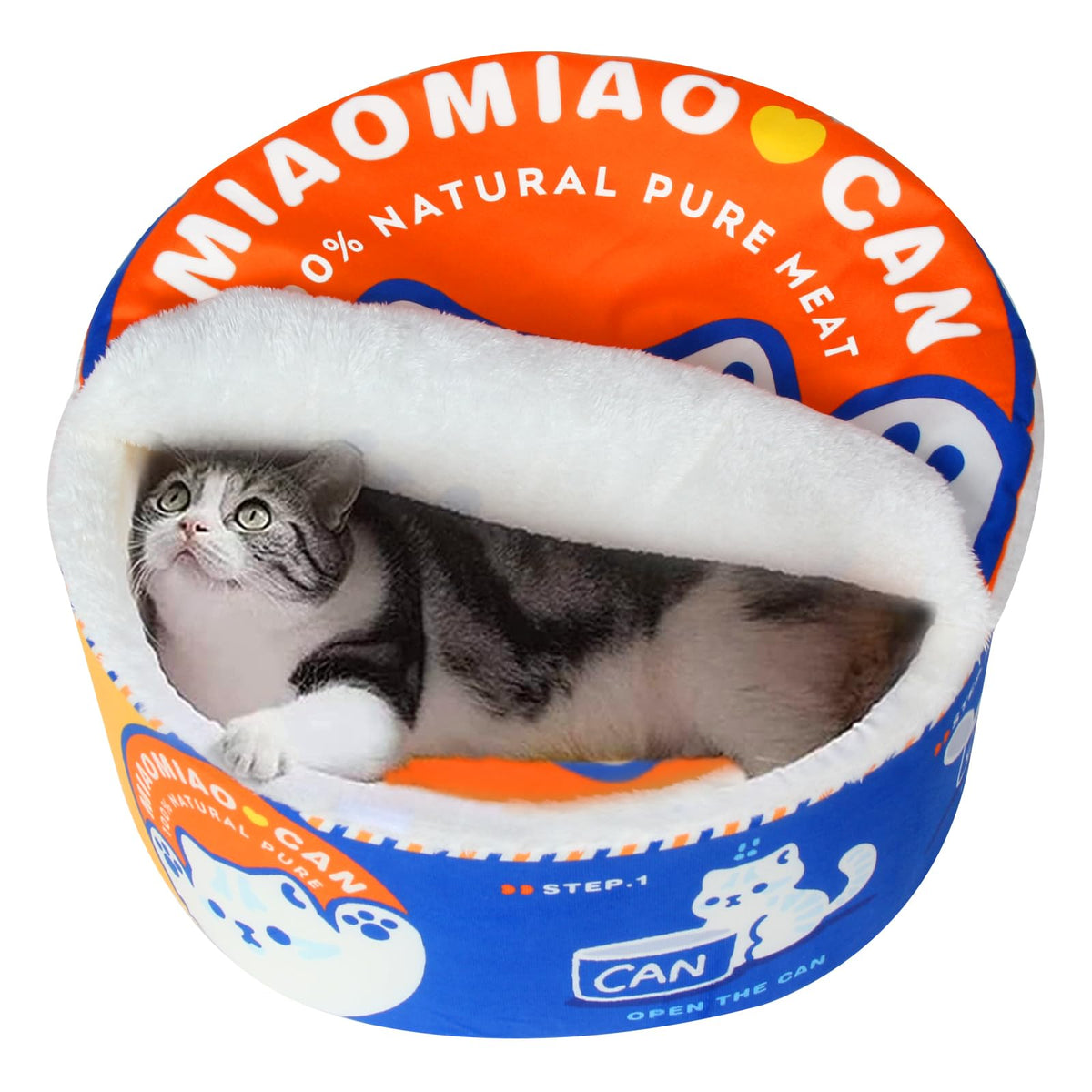 寵幸 Ramen Noodle Cat Bed, Soft Warm Washable for Cats Dogs