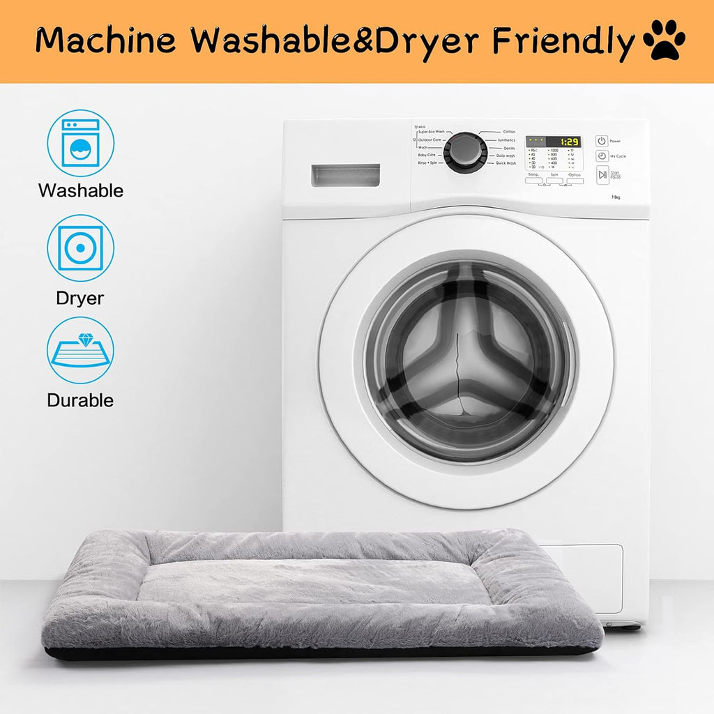 Dog Crate Pad Washable Dog Bed for Crate Medium Cozy Mat 36-Inch Gray