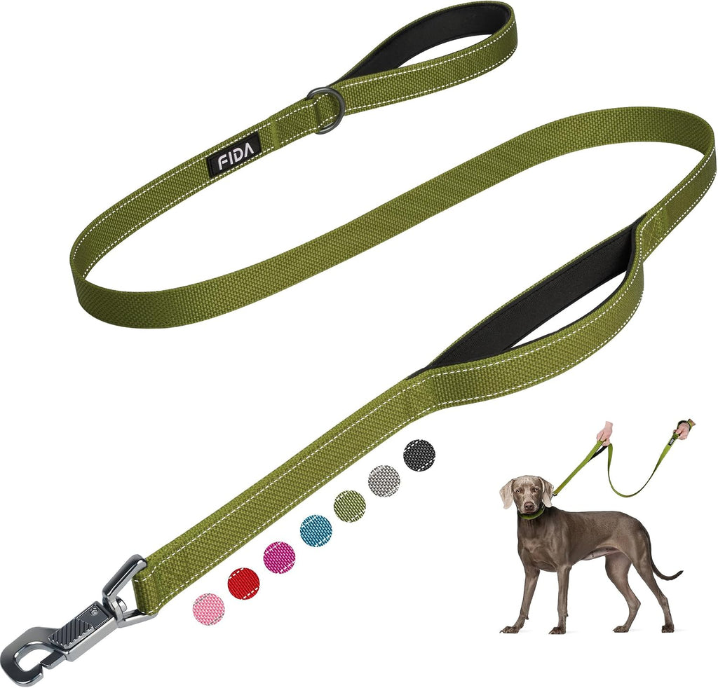 Fida Heavy Duty Dog Leash for Medium Large Dogs, 4 FT, Dual Padded Handles