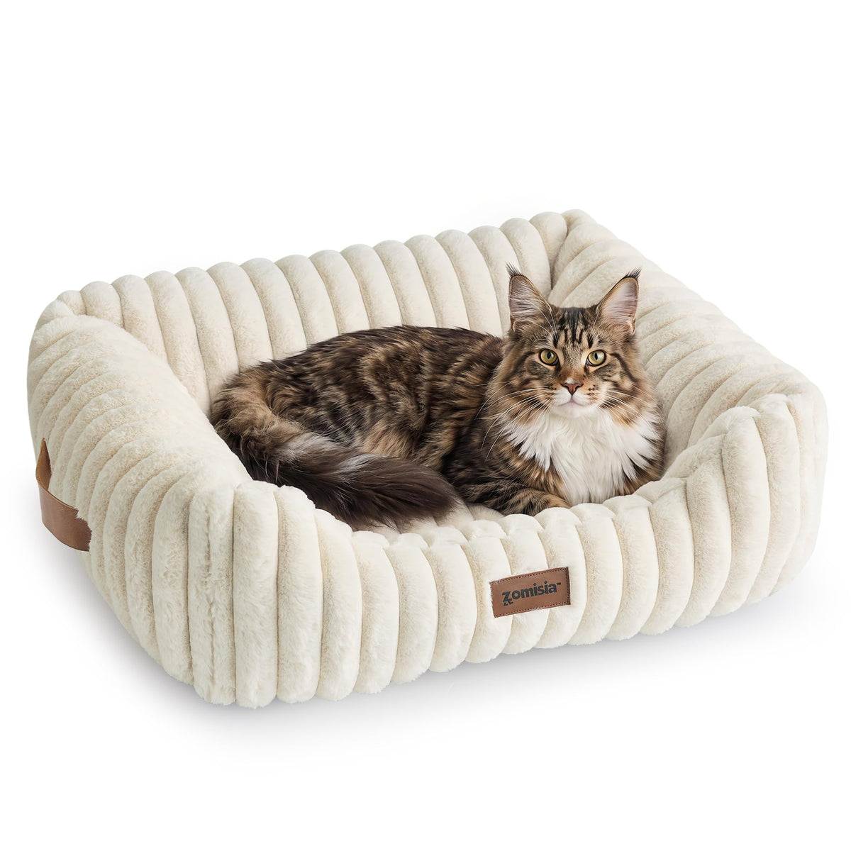 ZOMISIA Orthopedic Large Cat Bed with Removable Washable Cover, 25x21''