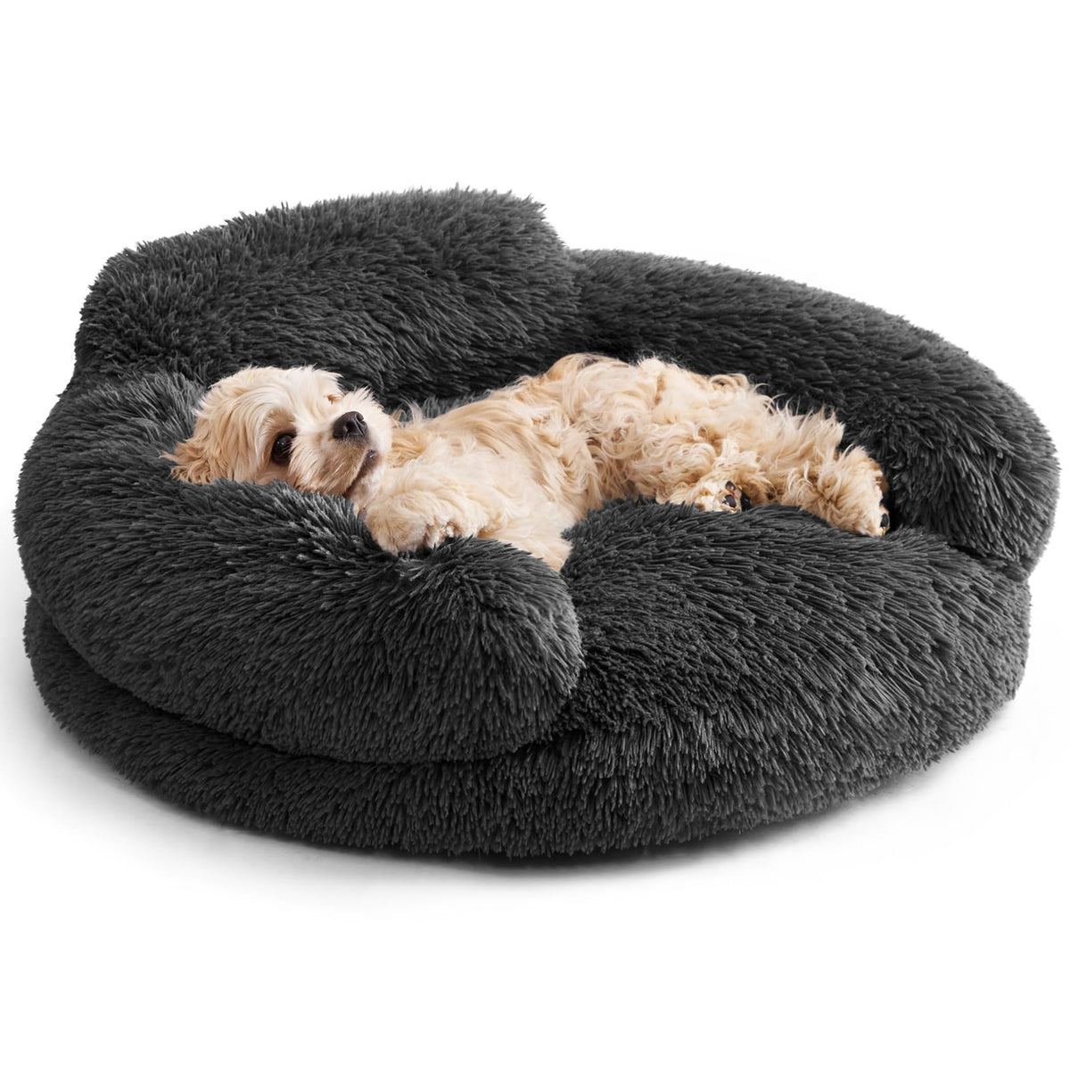 EHEYCIGA 23" Calming Donut Dog Bed for Small Dog & Cat Washable Pet Couch