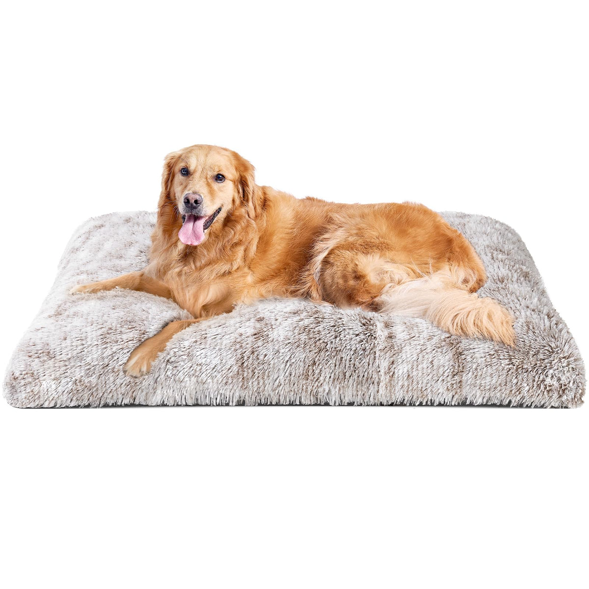 EHEYCIGA Fluffy Dog Crate Bed, Plush Extra Large Dog Pillow, Grey