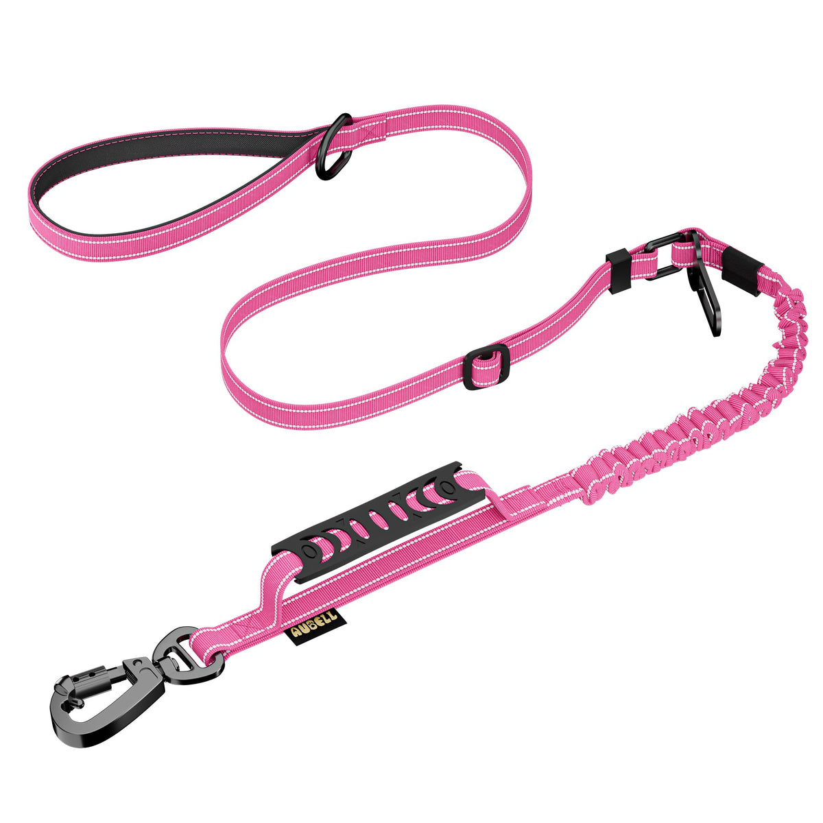 AUBELL Tactical Dog Leash Heavy Duty,4-6ft No Pull Bungee Leash,Pink