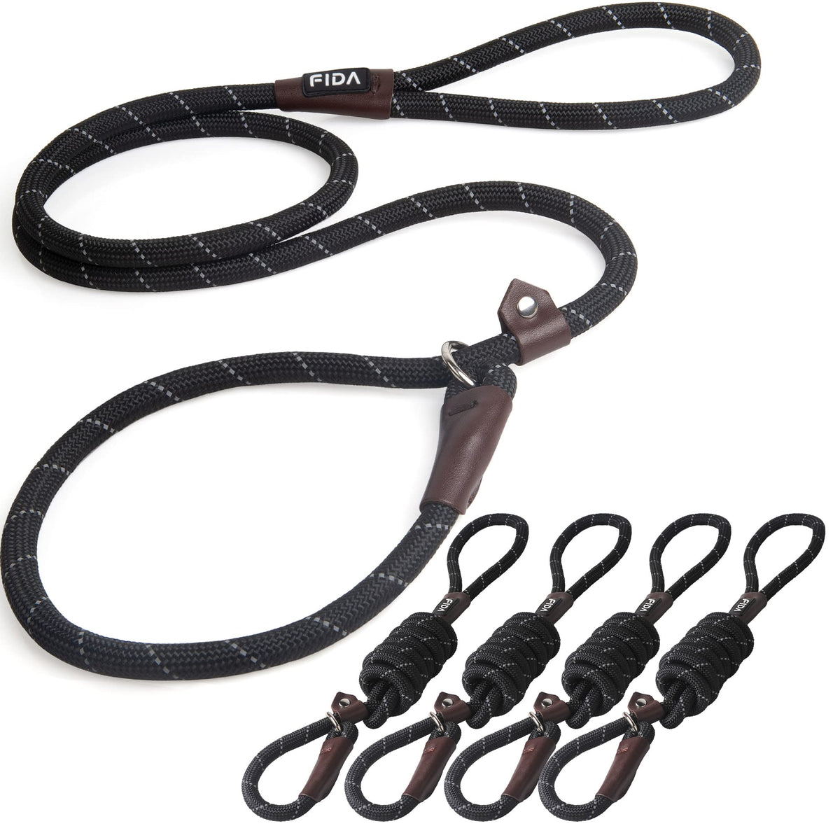 Fida Durable Slip Lead Dog Leash, 6 FT x 1/2" Dog Training Leash, Green