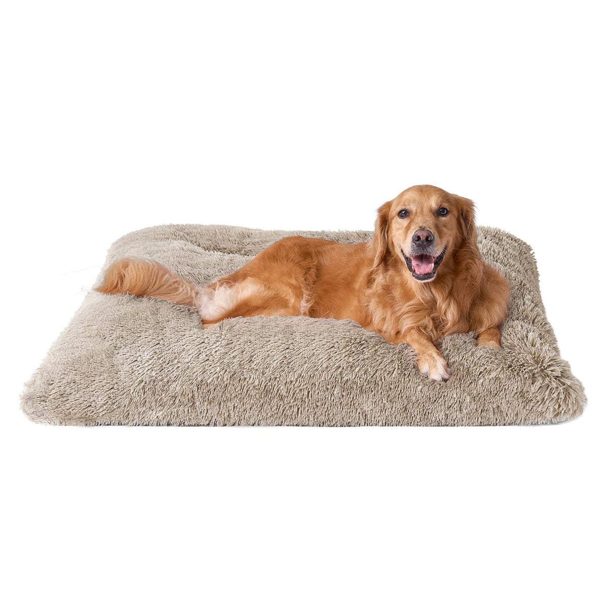 EHEYCIGA Fluffy Dog Crate Bed, Plush Extra Large Dog Pillow, Grey