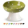 Red Mushroom Cat Bowl, Elevated Ceramic Bowl for Cats