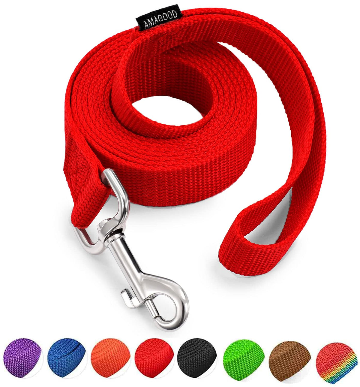 6 FT Puppy/Dog Leashes, Strong Traditional Style Leash with Easy to Use Collar Hook,Dog Lead Great for Small(Red,5/8" x 6 Feet) (Red)
