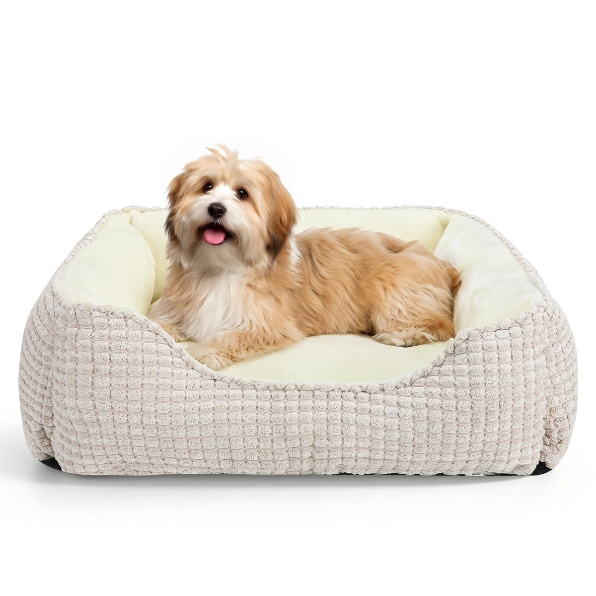 MIXJOY Dog Bed for Large Medium Small Dogs, Rectangle Washable Sleeping Puppy Bed, Soft Calming Cat Beds for Indoor Cats, Orthopedic Pet Sofa Bed, Anti-Slip Bottom with Multiple Size (20'', Grey)