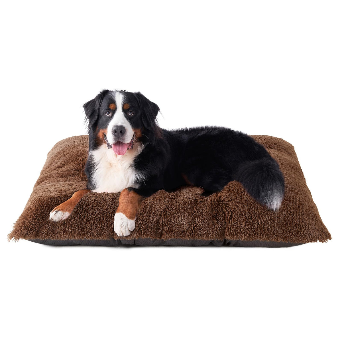 EHEYCIGA Fluffy Dog Crate Bed for Medium Dogs, Plush Crate Pad, Grey