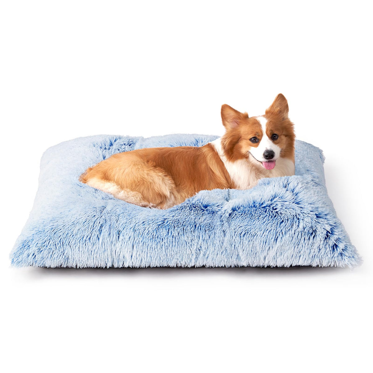 EHEYCIGA Fluffy Dog Crate Bed, Plush Extra Large Dog Pillow, Grey