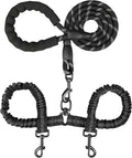 MingXpets Double Dog Leash,360° Swivel Tangle Free Bungee Walking Training