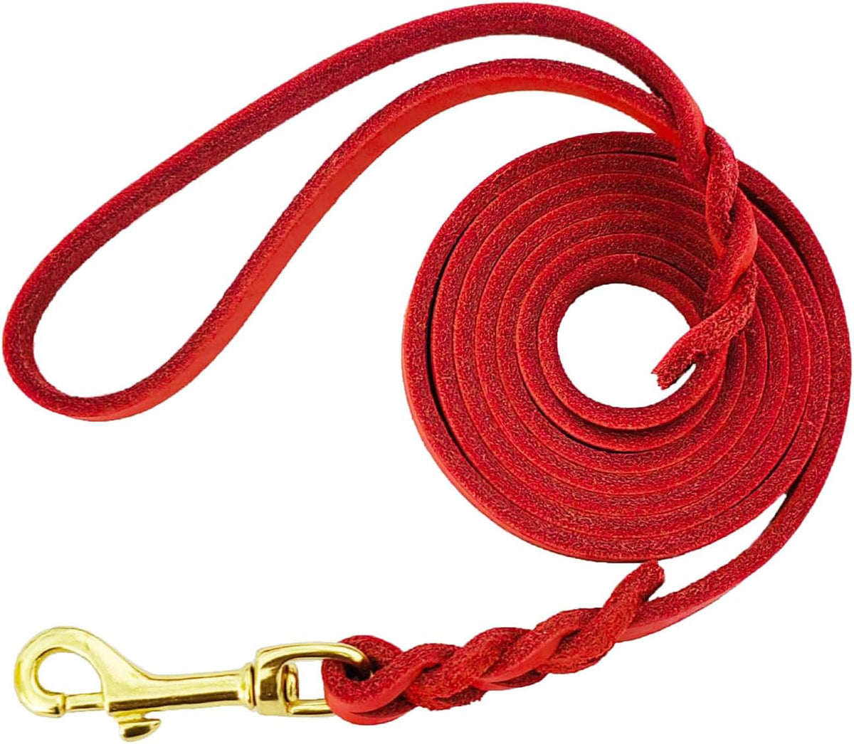 LWBMG Leather Dog Leash 6ft x 3/4 inch, Heavy Duty Genuine Leather Braided Dog Training Leash, Soft and Strong Pet Lead for Large, Medium, Small Dogs