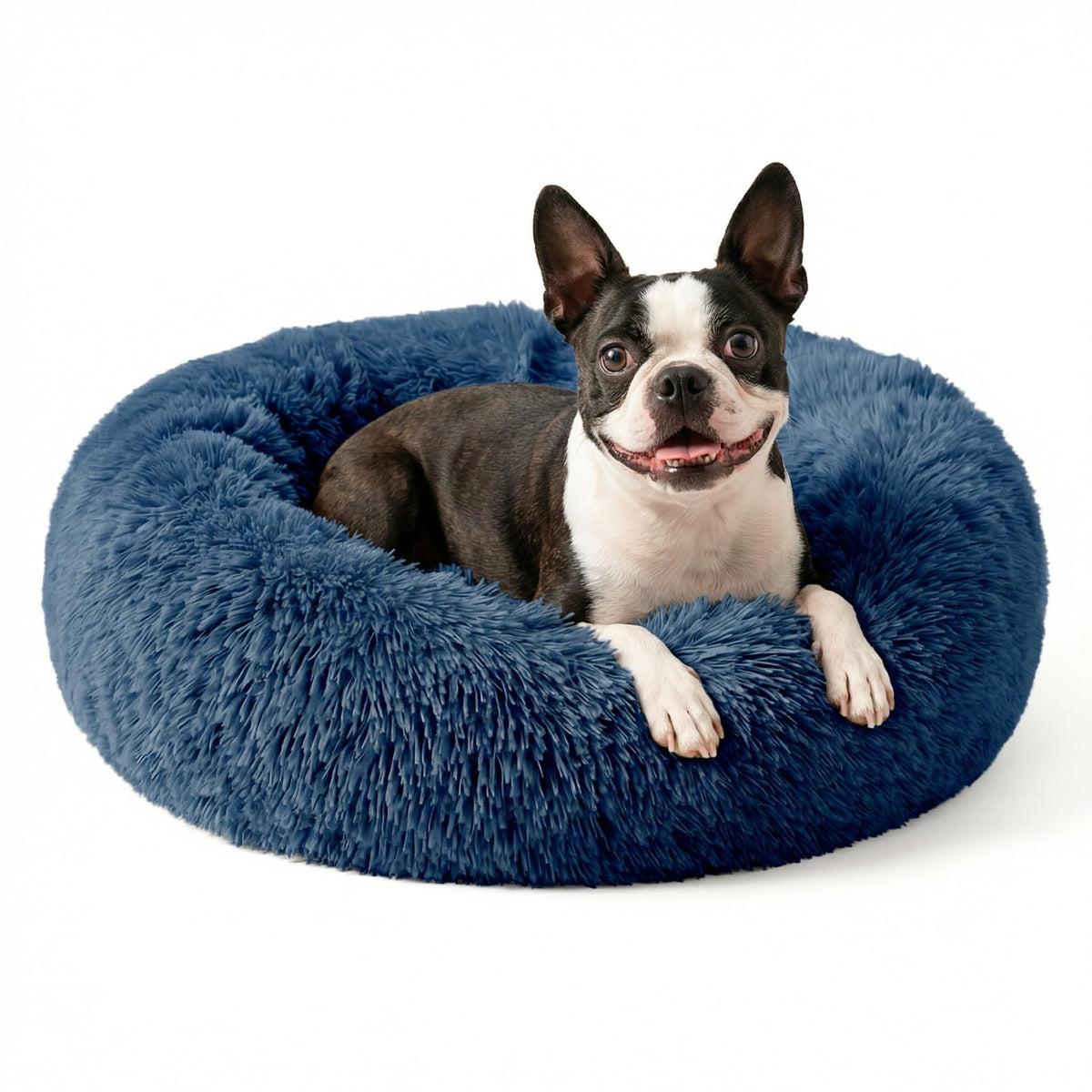 Small Calming Dogs Bed for Small Dogs Anti-Anxiety Machine Washable Fluffy Luxury Anti-Slip Waterproof Mute Base Warming Cozy Soft Pet Puppy Round Bed