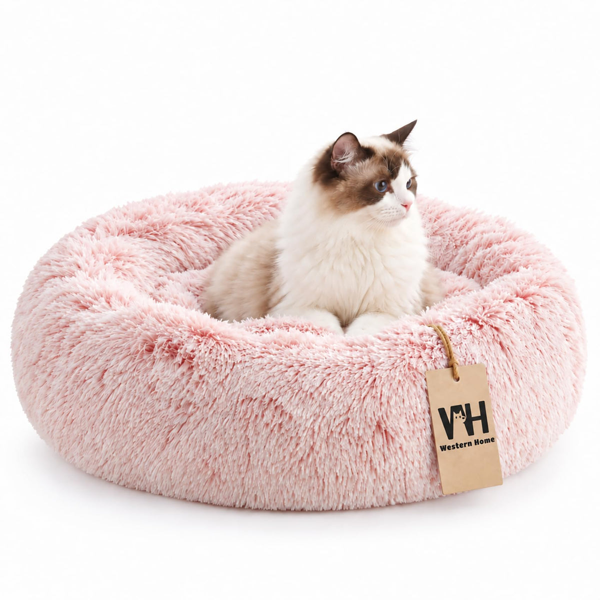 WESTERN HOME WH Calming Soft Round Dog &Cat Bed Small Dog Bed Washable,20"