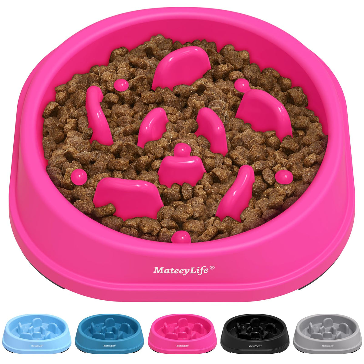 MateeyLife 2-Pack Slow Feeder Dog Bowls, 2 Cups, Dog Puzzle Feeder Bowl