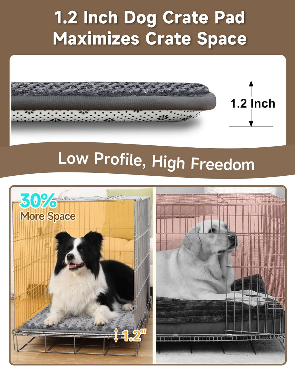 XL Dog Bed for Crate Pad, High Resilience Foam Mat Bed, 41x27, Dark Grey